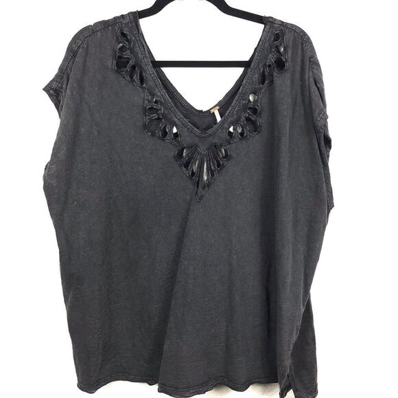 Free People Burnout Boho Hippie Detailed Top - Picture 1 of 7
